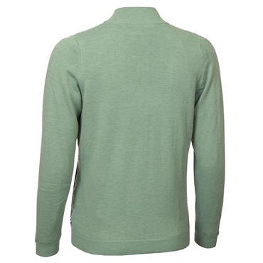 Green Lamb Ladies Full Zip Lined Cardigan with Diagonal Stitch Sage