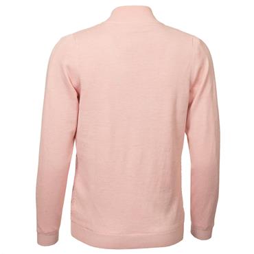 Green Lamb Ladies Full Zip Lined Cardigan with Diagonal Stitch Soft Pink