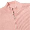 Green Lamb Ladies Full Zip Lined Cardigan with Diagonal Stitch Soft Pink