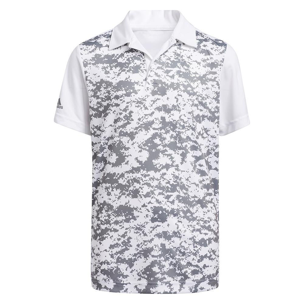 adidas Junior Boys Digital Camouflage Polo Shirt White