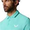 Castore Gents Essential Polo Shirt Light Aqua - White