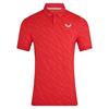 Castore Gents Club Golf Ball Printed Polo Shirt Poppy Red - White