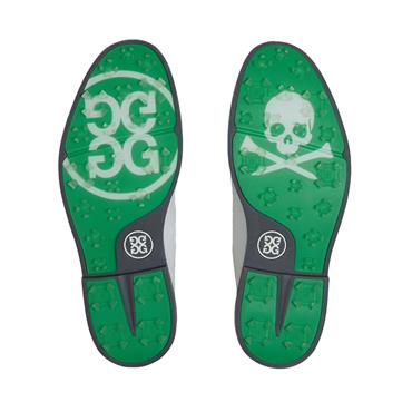 G/Fore Gents Gallivanter Embossed Skull & Tees Leather Golf Shoes Snow - Charcoal