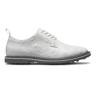 G/Fore Gents Gallivanter Embossed Skull & Tees Leather Golf Shoes Snow - Charcoal