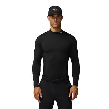 Castore Gents Club Long Sleeve Thermal Mock Neck Black - Mid Grey