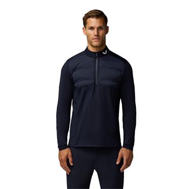 Castore Gents Pinnacle LVS Hybrid ½ Zip Midlayer Midnight Navy - White