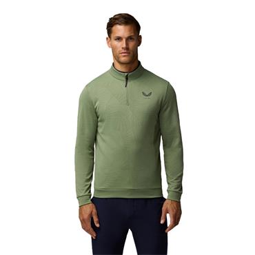 Castore Gents Club Classic ¼ Zip All-Over-Print Debossed Top Thyme