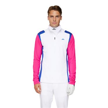 J.Lindeberg Gents Lukas ¼ Zip Mid Layer Pink Peacock (S153)