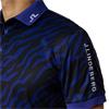 J.Lindeberg Gents Tour Tech Print Polo Shirt Tour Tiger Clematis (O540)
