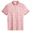 J.Lindeberg Gents Tour Tech Print Polo Shirt Oak Flamingo (S228)