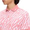 J.Lindeberg Gents Tour Tech Print Polo Shirt Oak Flamingo (S228)