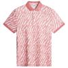 J.Lindeberg Gents Tour Tech Print Polo Shirt Oak Flamingo (S228)