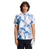 J.Lindeberg Gents Tour Tech Print Polo Shirt Paradise Skylight (O587)