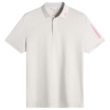 J.Lindeberg Gents Tour Tech Pique Polo Shirt Light Grey - Melange (U199)
