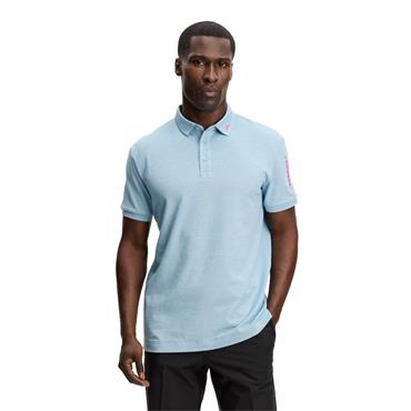 J.Lindeberg Gents Tour Tech Pique Polo Shirt Forget Me Not Melange (O658)