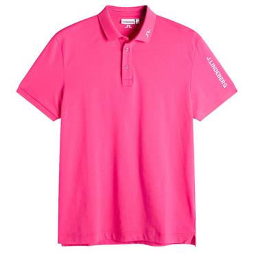 J.Lindeberg Gents Tour Tech Pique Polo Shirt Pink Yarrow (S100)
