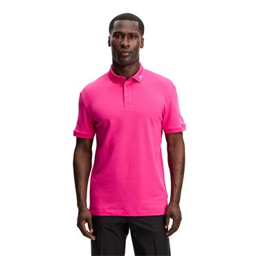 J.Lindeberg Gents Tour Tech Pique Polo Shirt Pink Yarrow (S100)