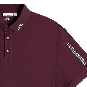 J.Lindeberg Gents Tour Tech Pique Polo Shirt Winetasting (E286)