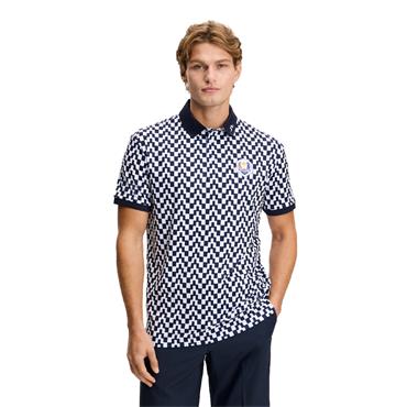 J.Lindeberg Gents Ryder Cup Tour Tech Print Polo White - Navy O671