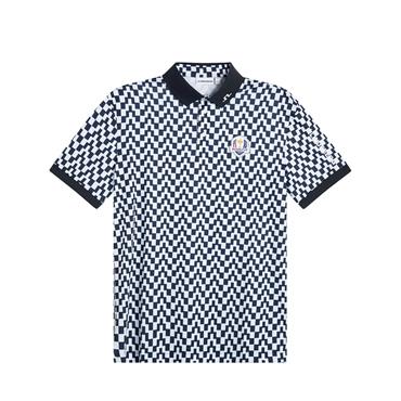 J.Lindeberg Gents Ryder Cup Tour Tech Print Polo White - Navy O671
