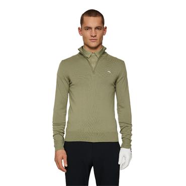 J.Lindeberg Gents Kian Zipped Sweater Oil Green (M311)