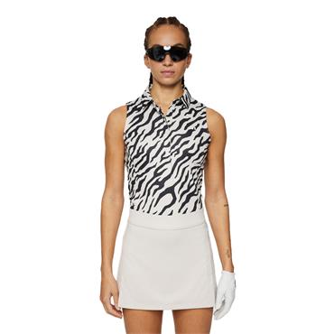 J.Lindeberg Ladies Dena Print  Sleeveless Golf Top Tour Tiger Moonbeam (U251)