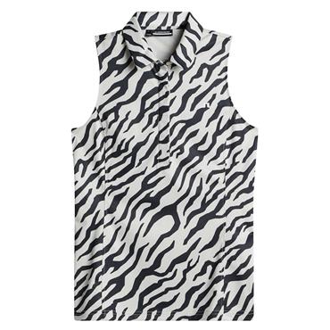 J.Lindeberg Ladies Dena Print  Sleeveless Golf Top Tour Tiger Moonbeam (U251)