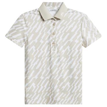 J.Lindeberg Ladies Tour Tech Print Polo Shirt Oak Island Fossil (C150)