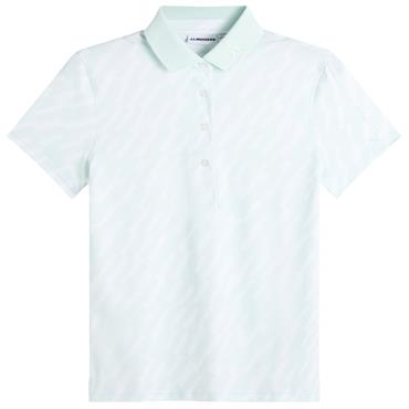 J.Lindeberg Ladies Tour Tech Print Polo Shirt Oak Skylight (O589)