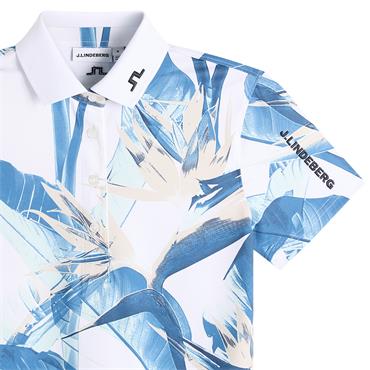 J.Lindeberg Ladies Tour Tech Print Polo Shirt Paradise Skylight (O587)