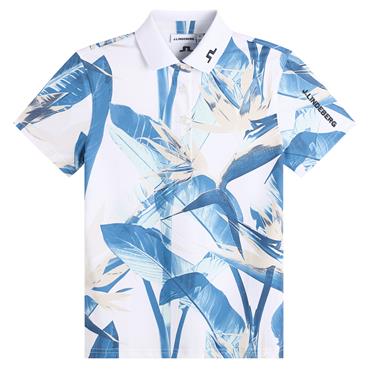 J.Lindeberg Ladies Tour Tech Print Polo Shirt Paradise Skylight (O587)