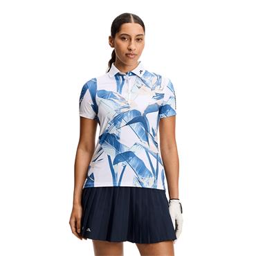 J.Lindeberg Ladies Tour Tech Print Polo Shirt Paradise Skylight (O587)