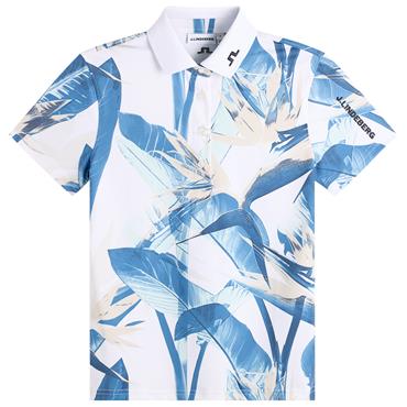 J.Lindeberg Ladies Tour Tech Print Polo Shirt Paradise Skylight (O587)