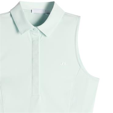 J.Lindeberg Ladies Dena Sleeveless Golf Polo Shirt Skylight Melange (O584)