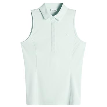 J.Lindeberg Ladies Dena Sleeveless Golf Polo Shirt Skylight Melange (O584)