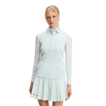 J.Lindeberg Ladies Dena Sleeveless Golf Polo Shirt Skylight Melange (O584)