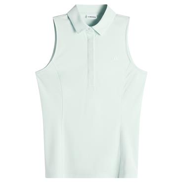 J.Lindeberg Ladies Dena Sleeveless Golf Polo Shirt Skylight Melange (O584)