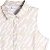 J.Lindeberg Ladies Dena Print Sleeveless Polo Shirt Oak Island Fossil (C150)