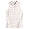 J.Lindeberg Ladies Dena Print Sleeveless Polo Shirt Oak Island Fossil (C150)