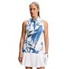 J.Lindeberg Ladies Dena Print Sleeveless Polo Shirt Paradise Skylight (O587)
