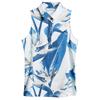 J.Lindeberg Ladies Dena Print Sleeveless Polo Shirt Paradise Skylight (O587)