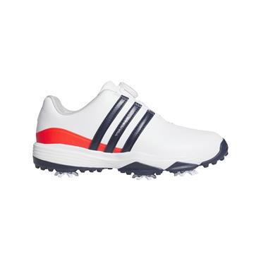 adidas Junior Tour 360 24 BOA  Golf Shoes White - Collegiate Navy - Lucid Red