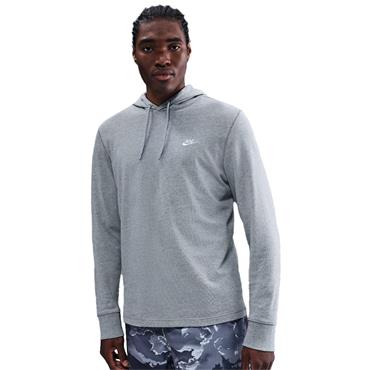 Nike Gents Club Knit Hoodie Dark Grey Heather - Light Smoke Grey - White (063)