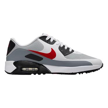 Nike Gents Air Max 90 G Shoe White - Light Smoke Grey - Fire Red (105)