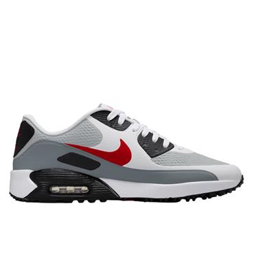 Nike Gents Air Max 90 G Shoe White - Light Smoke Grey - Fire Red(White105)