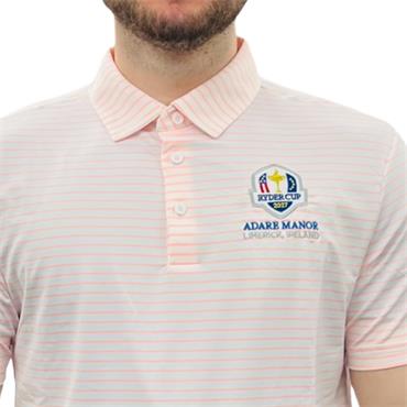 adidas Gents Ryder Cup 2027 Performance Two - Colour Stripe Polo Shirt White - Frozen Turbo