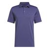 adidas Gents Performance Textured Polo Shirt Short Sleeve Dual Indigo - Black