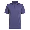 adidas Gents Performance Textured Polo Shirt Short Sleeve Dual Indigo - Black