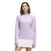 adidas Ladies Ultimate365 Solid  1/4 Zip Polo Shirt Frozen Purple