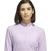adidas Ladies Ultimate365 Solid  1/4 Zip Polo Shirt Frozen Purple